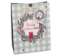 Butzon & Bercker Überraschungspaket Geschenktüte Frohe Weihnachten 23 x 18 x 10 cm - farbig bedruckt mit Folienprägung, Tragekordel und Stern-Brad Verschluss, liebevoll zusammengestellt