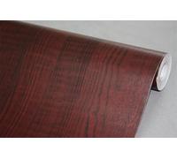 BUVU Lámina Adhesiva para Muebles, Aspecto de Madera, Papel Pintado Autoadhesivo, 45 cm x 300 cm, marrón, Vintage, a Rayas, Resistente al Agua, para Muebles, Paredes, armarios, mesas de Cocina