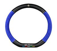 BUWAN Funda Volante Coche Antideslizante para Alfa Romeo 147, Protección Cubre Volante de Cuero para Mujeres y Hombres con Insignia Accesorios Interior,Blue