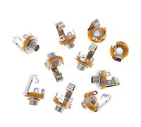 Buwei 10 unids 1/4 pulgadas 6.35mm conector estéreo conector hembra montaje en panel de soldadura