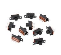 Buwei 10Pcs SS22F32 6 Pines 2 Posiciones DPDT On/On Mini Interruptor Deslizante 0.5A Interruptor de Palanca