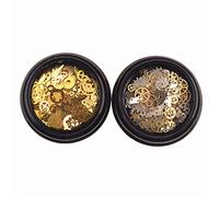 Buwei 2 Caja Mini Mixta Steampunk Cogs Gear Clock Charm UV Frame Resina Joyas Rellenos