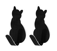 Buwei - 2 uds, Cola de Gato en Forma de Cola de Gato Decorativa, Acero Inoxidable, Puerta de Pared, Ropa, Abrigo, Gancho, Perchero
