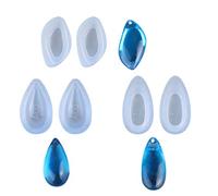 Buwei 6Pcs 3 Formas Pendientes de lágrima Molde Colgante Resina epoxi Herramientas para Hacer Joyas