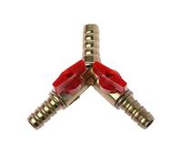 Buwei Adaptador de válvula de Bola de Cierre de 3 vías en Forma de Y de lengüeta de Manguera de 3/8"para Gas, Agua y Aceite