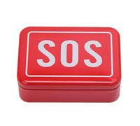 Buwei Caja de Lata SOS Recipiente con Tapa para Equipos de Supervivencia Caja de Pastillas de Primeros Auxilios