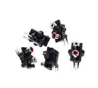 Buwei - Conector Hembra RCA de Audio y Video estéreo de 2 Posiciones con Montaje en PCB de 5 Piezas