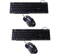 Buwei Juego Combinado de Teclado y Mouse con Cable para Juegos, retroiluminación de luz LED para computadora PC
