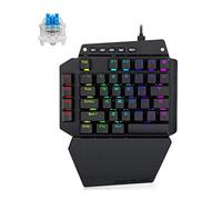 Buwei K700 Teclado mecánico para Juegos con una Mano RGB Retroiluminación LED Interruptor Exterior Tecla Completa Macro Define 44 Teclas LOL/Wow / dota2 / PUBG/CF