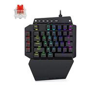 Buwei K700 Teclado mecánico para Juegos con una Mano RGB Retroiluminación LED Interruptor Exterior Tecla Completa Macro Define 44 Teclas LOL/Wow / dota2 / PUBG/CF