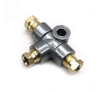 Buwei Tubería de Freno en T de 3 vías con 3 Tuercas Macho M10 de Cobre métrico Corto