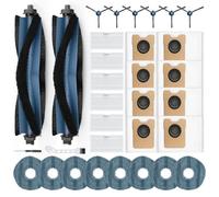 BUXEBUX Paquete de 32 accesorios Omni C20 para aspiradoras robot Eufy C20 Omni, kit de piezas de repuesto, 2 cepillos de rodillo, 6 filtros HEPA, 6 cepillos laterales, 8 almohadillas de fregona, 8