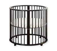 Buxibo Baby Box - Parque Infantil Redondo de Madera - Playpen - con Colchón - 91x91x85 cm - Negro