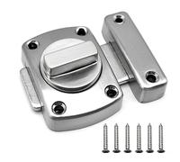 BuxiuGK 1 Piezas Cerrojo Giratorio Puerta,Baño Pestillo Puerta Giratorio de Zinc de Alta Calidad con 6 Tornillos para Puerta de Baño Armario de Puerta - Plata
