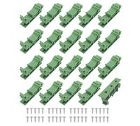 BuxiuGK 10 juegos(20 Piezas) Adaptador de Riel DIN C45 Soporte con Tornillos,Adaptador de Riel Placa de Circuito para carril DIN 45,verde