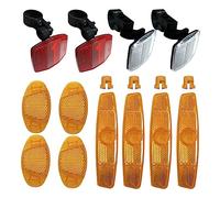 BuxiuGK 12 Piezas Reflector de Bicicleta Delantero Trasero,Soporte de Reflector de Rueda de Bicicleta para Bicicleta de Montaña,Bicicleta de Carreras
