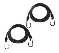 BuxiuGK 2 Piezas 2m Cuerdas Elásticas con Gancho,8mm Cuerdas Resistentes para Coches para Lonas, Portaequipajes,Coches,Caravanas,Acampadas-Negras