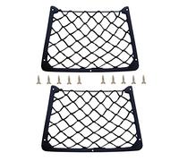 BuxiuGK 2 Piezas Bolsa de Red para Coche Asiento 31x21cm,Universal Red de Almacenamiento con Marco Coche de Plástico y 10 Tornillos para Equipaje,Autocaravanas,Barcos,Hogar