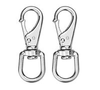 BuxiuGK 2 Piezas Ganchos Seguridad Giratorios,Mosquetones Pequeños Clips de Correa de acero inoxidable estable con 360°articulación giratoria para Collar de Perro,llaveros,Equipaje