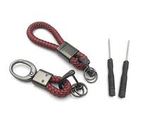 BuxiuGK 2 Piezas Llavero de Cuerda de Cuero Rojo Llavero Hebilla de Coche Aleación con Destornilladore para Coche Oficina,Rojo