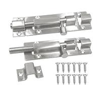 BuxiuGK 2 Piezas Perno de Puerta Corrediza 4 Pulgadas/100mm,Cerrojos de Puerta Bloqueo Deslizante de Acero Inoxidable con Tornillos para Baño Inodoro Ventana Muebles