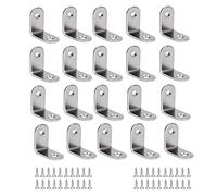 BuxiuGK 20 Pieza Soporte de Esquina 90 grados,25 x 25 x 16 mm Soporte de Esquina de Acero Inoxidable Corner Brace con Tornillos por Silla de Mesa de Estantería