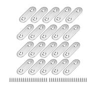 BuxiuGK 20 Piezas 50x16 mm Soportes de Placa Plana Placa de Unión Plana Acero Inoxidable para La Fijación de Muebles