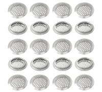 BuxiuGK 20 Piezas Rejilla de ventilación de acero inoxidable Ø53mm,Orificio de Ventilación para Gabinete,Guardarropa,Gabinete del Zapato,Gabinete Decorativo-Plata