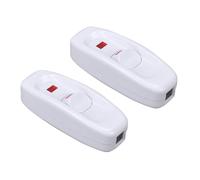 BuxiuGK 2Pcs Interruptor Torpedo,AC 250V 10A Interruptor Lampara Interruptor de Cable en Línea ON/Off con Indicadora LED para lámparas de mesa, lámparas de espejo,Blanco