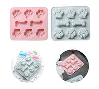BuxiuGK 2Pcs Molde de Jabón Molde de Jabón de Silicona Molde de Jabón Impresión de Pata y Diseño de Hueso para Artesanía Casera