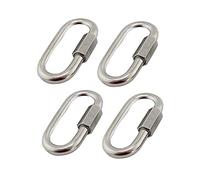 BuxiuGK 4 Piezas Mosquetón de Acero Inoxidable 304 con Rosca de Enlace rápido M6/0.24",Maillon Rapide Cadena Rápida Conectores Resistentes en Forma de D para Camping y Senderismo