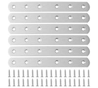 BuxiuGK 6 Piezas 164x20 mm Soportes de Placa Plana Placa de Unión Plana Acero Inoxidable para La Fijación de Muebles