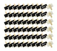 BuxiuGK 60 Piezas Mini Pizarra de Madera con Clip 4 x 2,2cm,Borrable Tablero de Mensajes,Mini Pizarras de Madera para Precios,Etiquetas de Nombre