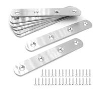 BuxiuGK 8 Piezas 124x20 mm Soportes de Placa Plana Placa de Unión Plana Acero Inoxidable para La Fijación de Muebles