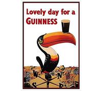 BUY ART FOR LESS Guinness Beer Lovely Day Tucán en Veleta, 18 x 12 Pulgadas, impresión artística publicitaria Irlandesa Stout Brew