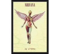 Buy Art For Less - Póster enmarcado con licencia oficial de Nirvana, en útero, 61 x 91 cm, marco de madera resistente con cristal de plexiglás, listo para colgar