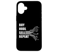 Buy, HODL, Sell, Repeat - Crypto & Bitcoin Investing Humor Carcasa para iPhone 16 Plus