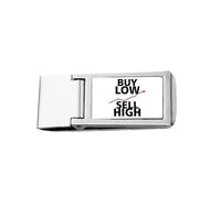 Buy Low Sell High Art Deco Fashion - Cartera de bolsillo con clip para dinero de acero inoxidable
