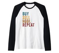 Buy, Sell, HODL, Repeat - Crypto Investing Vintage Camiseta Manga Raglan