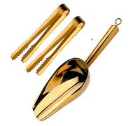 Buy Star Gold Ice Cream Scoop, cuchara de galletas de acero inoxidable premium, pala de hielo de moda, cuchara de harina resistente, cuchara de caramelo utilitario, apto para lavavajillas (8 oz/9 pulgadas) (dorado)