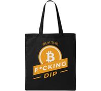 Buy The Fcking Dip Bitcoin Art - Bolsa de algodón ecológico natural, color negro, Black, Talla única