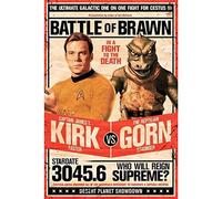 buyartforless Star Trek Capitán Kirk vs El Reptiliano Gorn 36x24 Póster de Arte Batalla de Brawn - en una Lucha a Muerte Multicolor