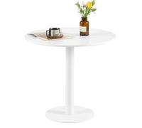 buybyroom Mesa de Comedor Redonda Plegable, Mesa de Café, Mesa de Bistró Minimalista para Cocina, Comedor, Salón, Pub, Blanca