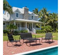 buybyroom Muebles de balcón pequeño balcón, juego de muebles de jardín, muebles de terraza, grupo de asientos para exteriores, juego de 4 personas, muebles de balcón, pequeño ahorro de espacio