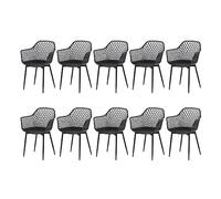 buybyroom Silla de Comedor Juego de 10,Sillas de Comedor Silla con Reposabrazos Silla de Plástico Comedor, Negro