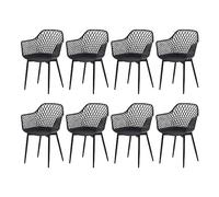 buybyroom Silla de Comedor Juego de 8,Sillas de Comedor Silla con Reposabrazos Silla de Plástico Comedor, Negro