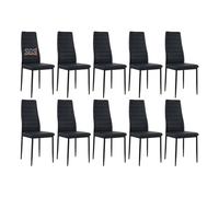 buybyroom Sillas de Comedor 10 Piezas Acolchadas sillas de Cocina y Patas de Hierro Silla Cocina Moderna Silla salón sillas de Cocina, Negro