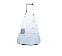 Buybysky- Borosilicato 3,3 vaso graduado cónico; termo para laboratorio., vidrio, 2000ml