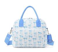 BuyCard Bolsa isotérmica pequeña de 11,2 l, bolsa isotérmica para hombre y mujer, fiambrera aislada con correa de hombro ajustable, ial aceite para trabajo, escuela. (Lazo azul)