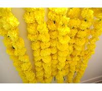 Buycrafty Guirnalda de 5 pies de Largo, Guirnalda de marigoldo, Boda, Guirnalda de Flores, Juego de 5